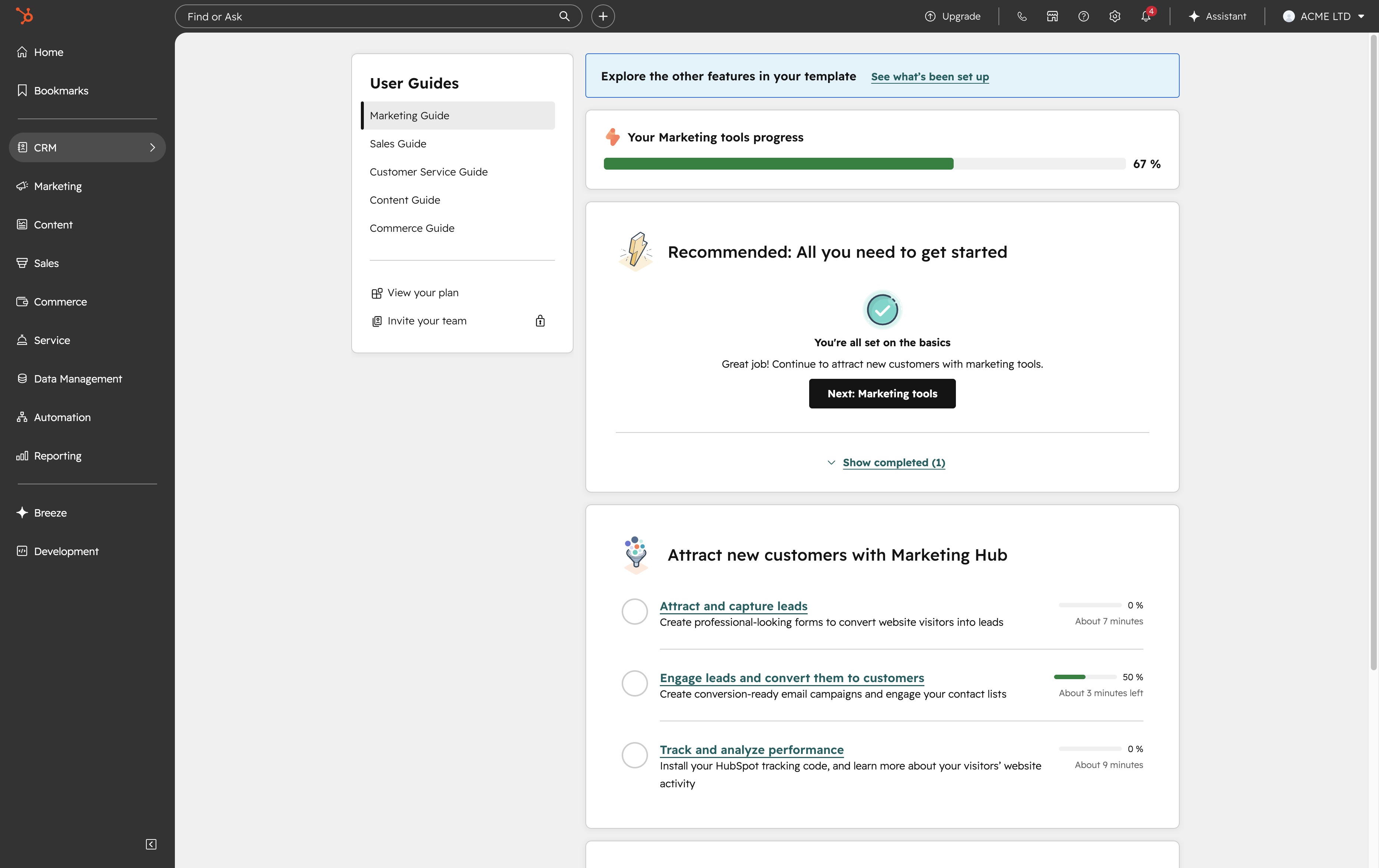 Click the CRM link