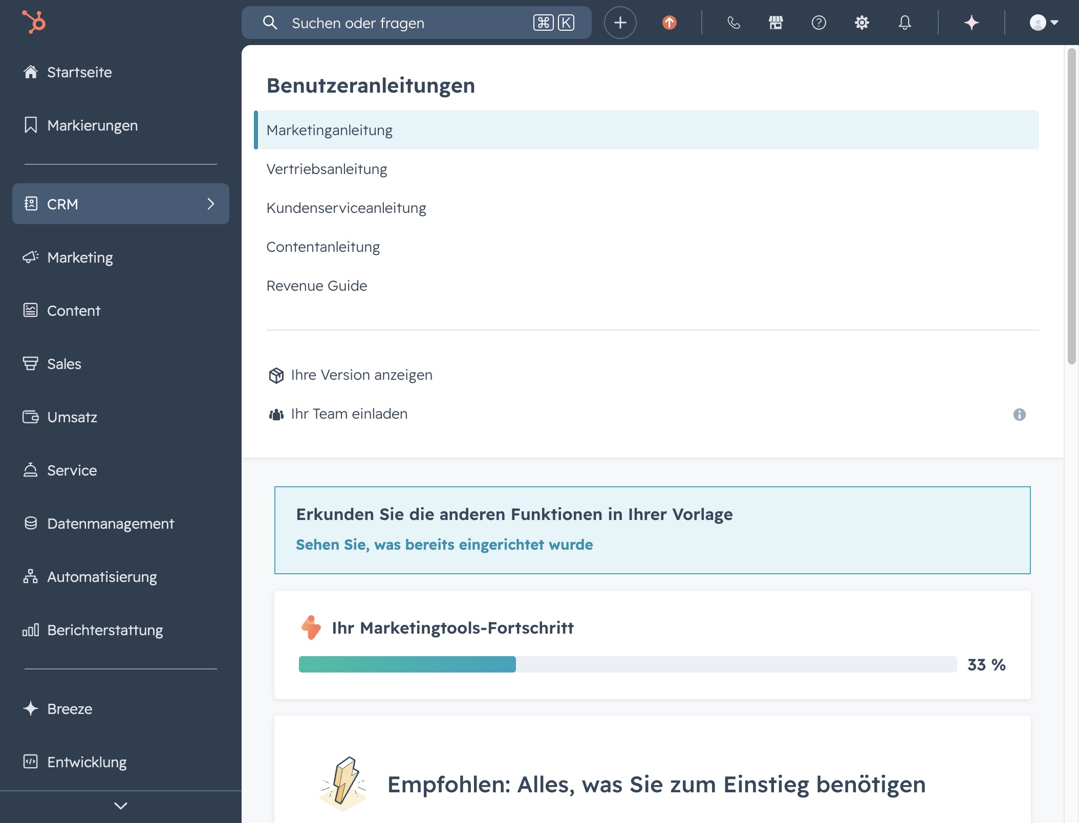 Click the CRM option