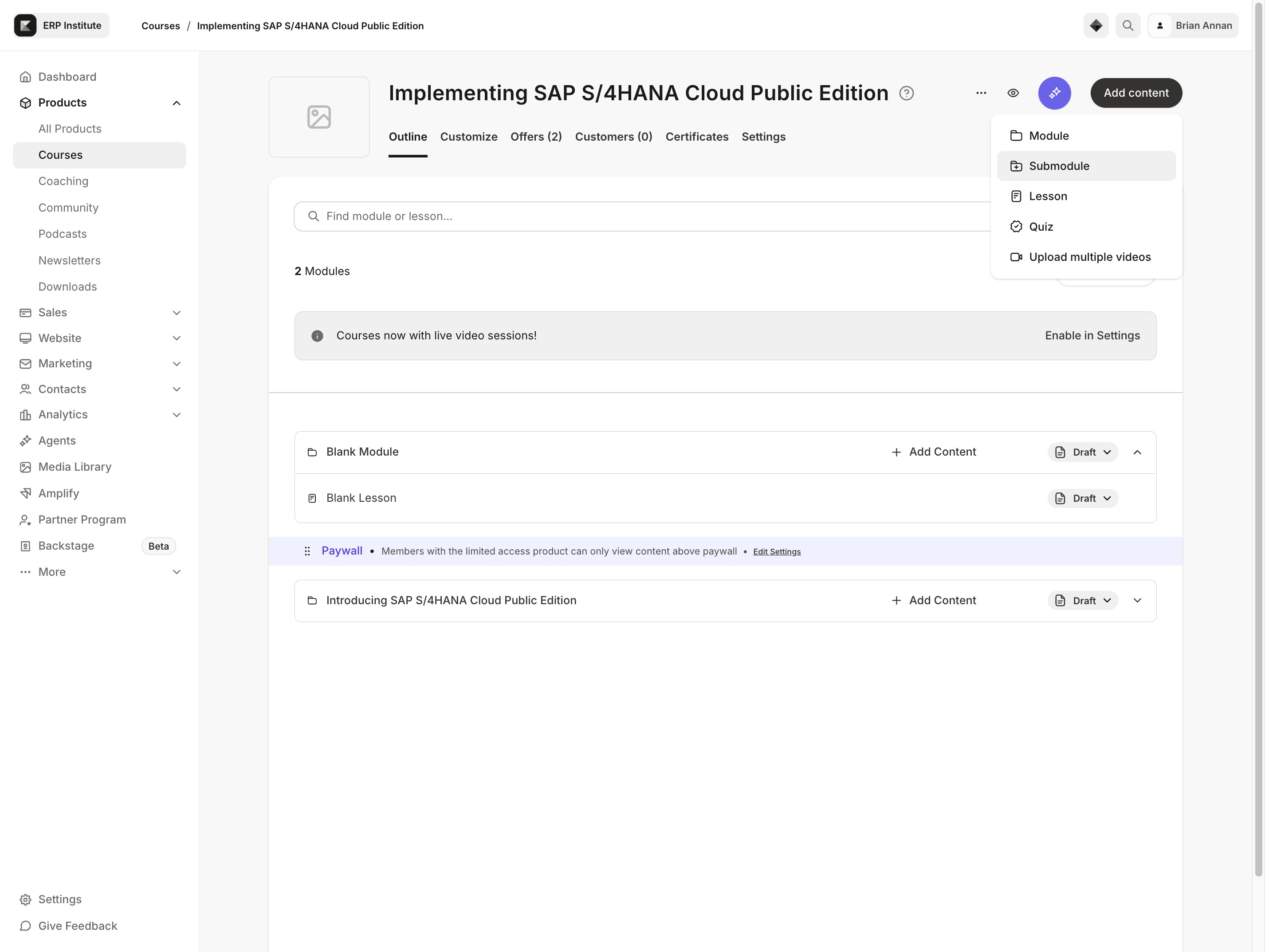Click the Submodule option