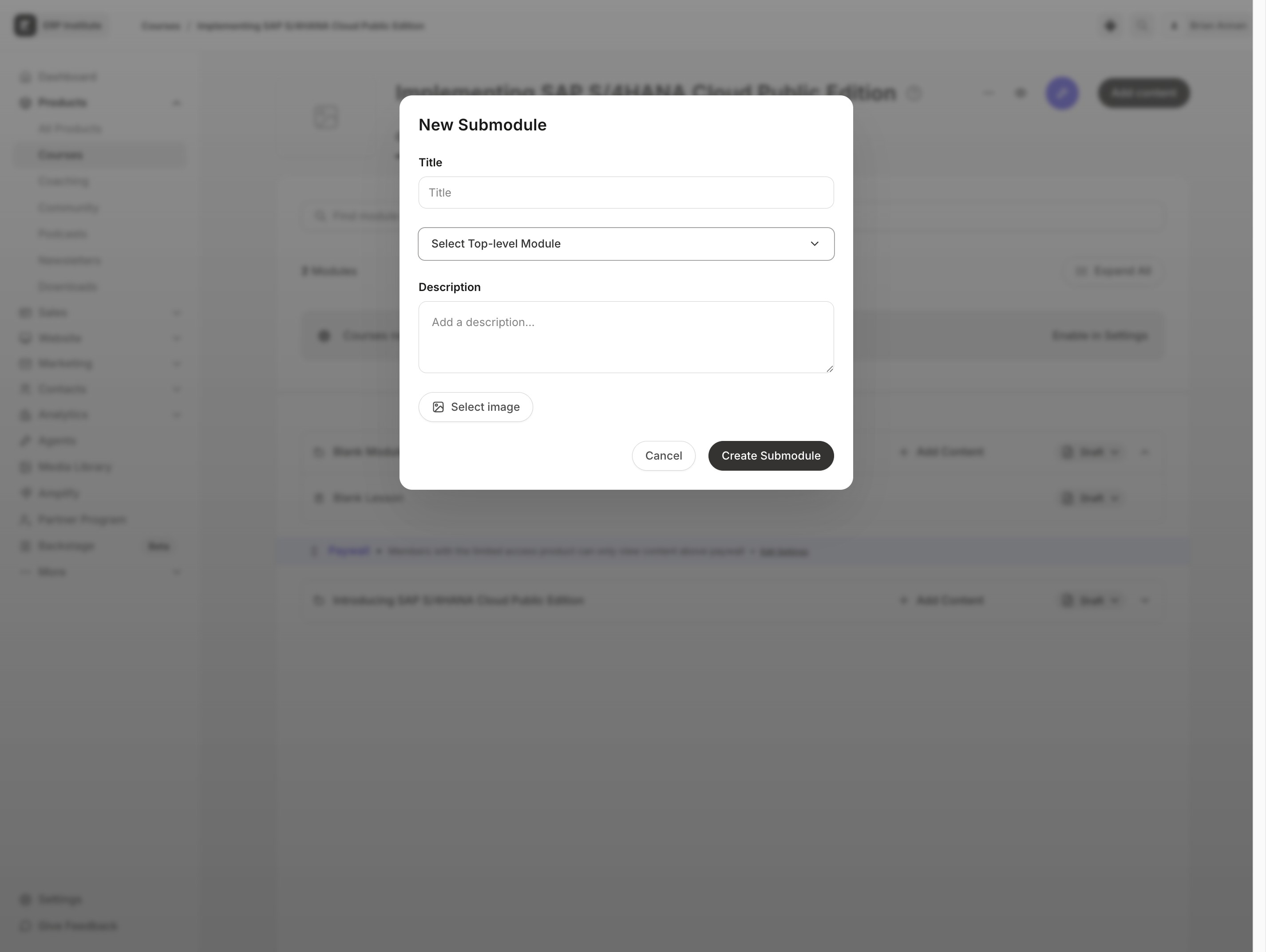 Click the Select Top-level Module button