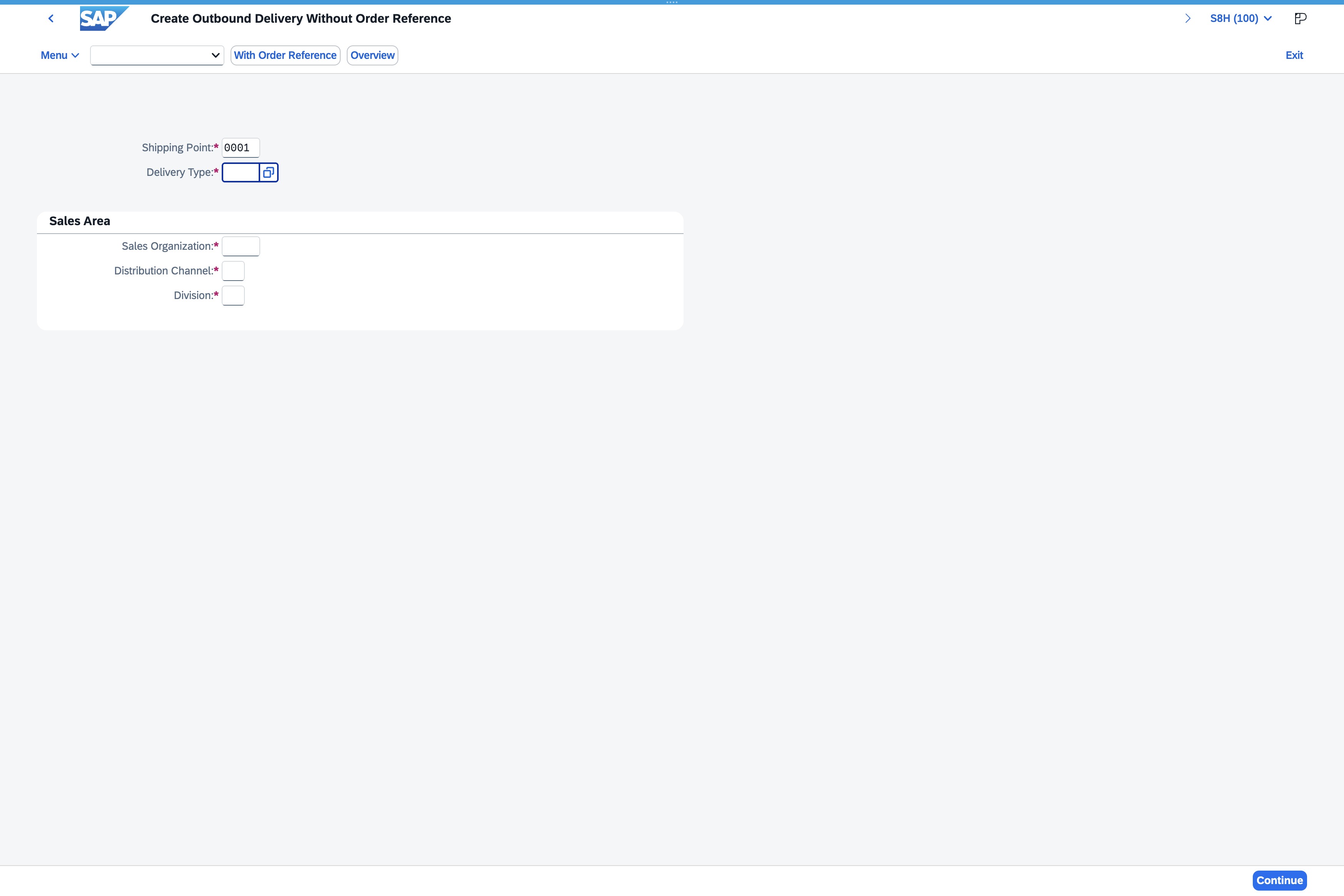 Click the Delivery Type option
