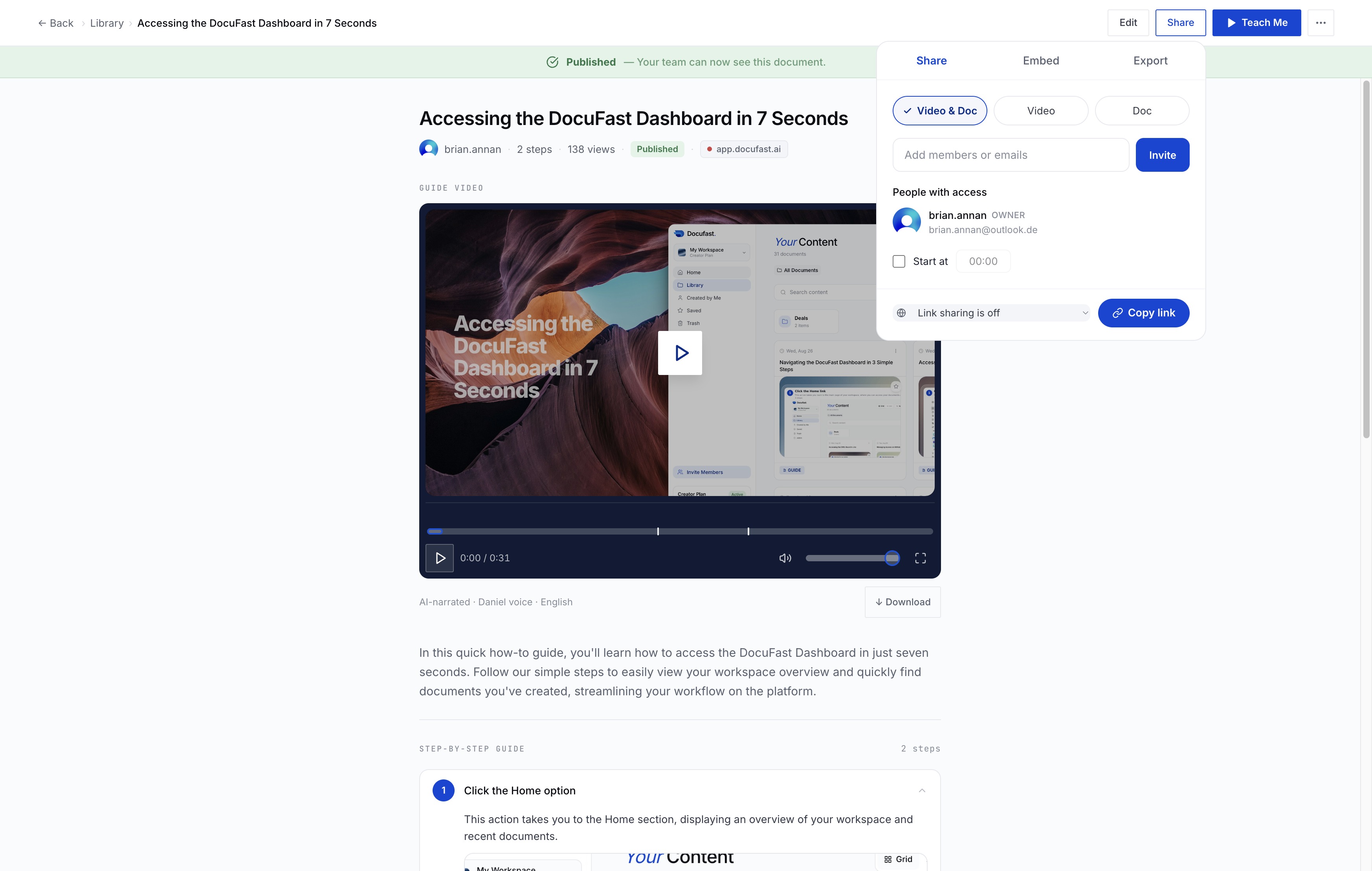 Click Link Sharing
