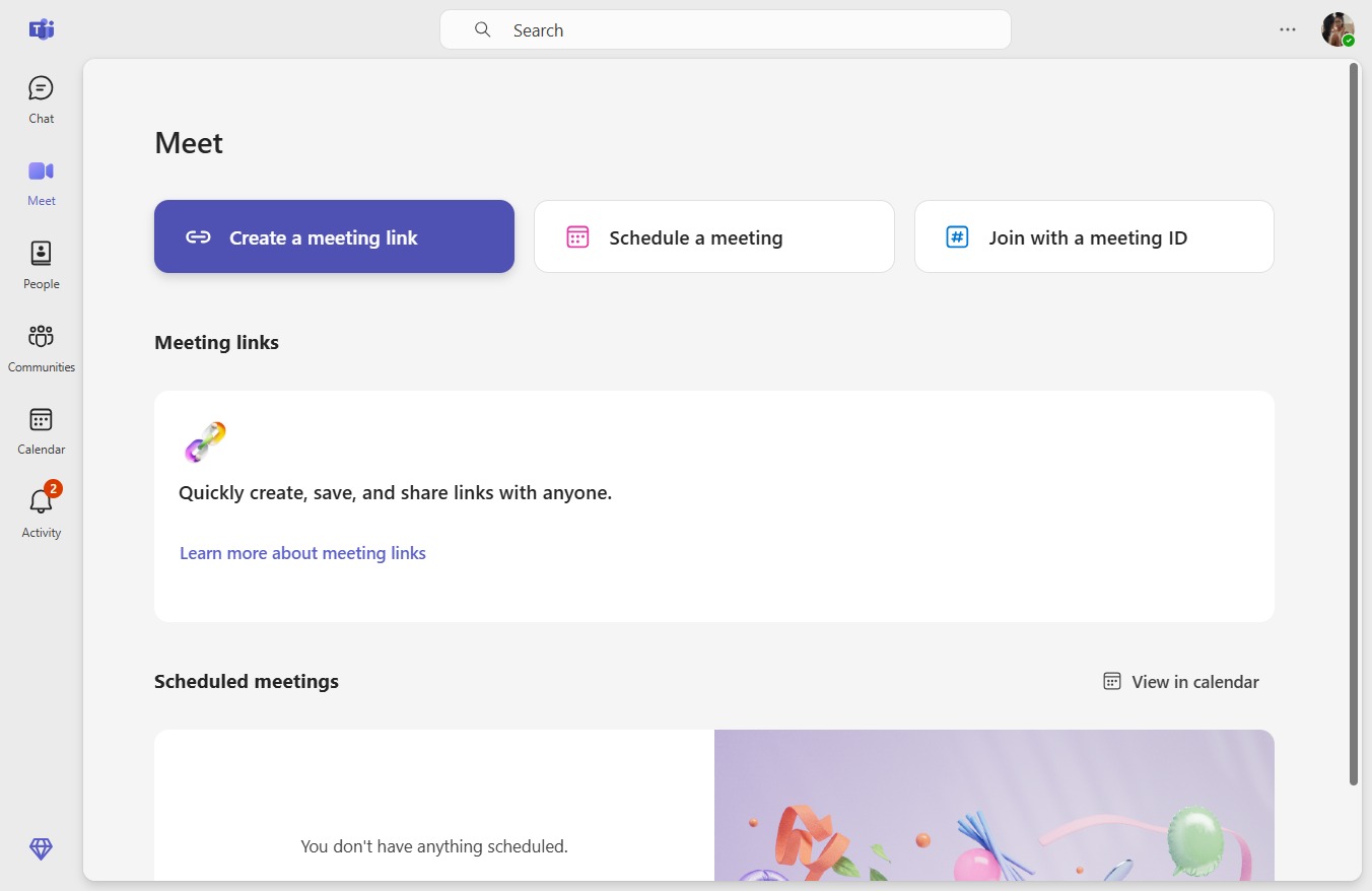 Click Create a meeting link