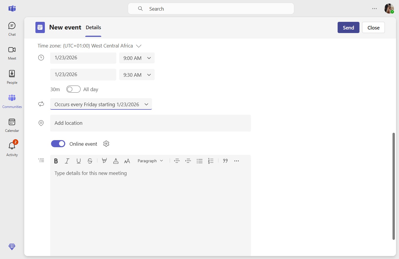 Click Send