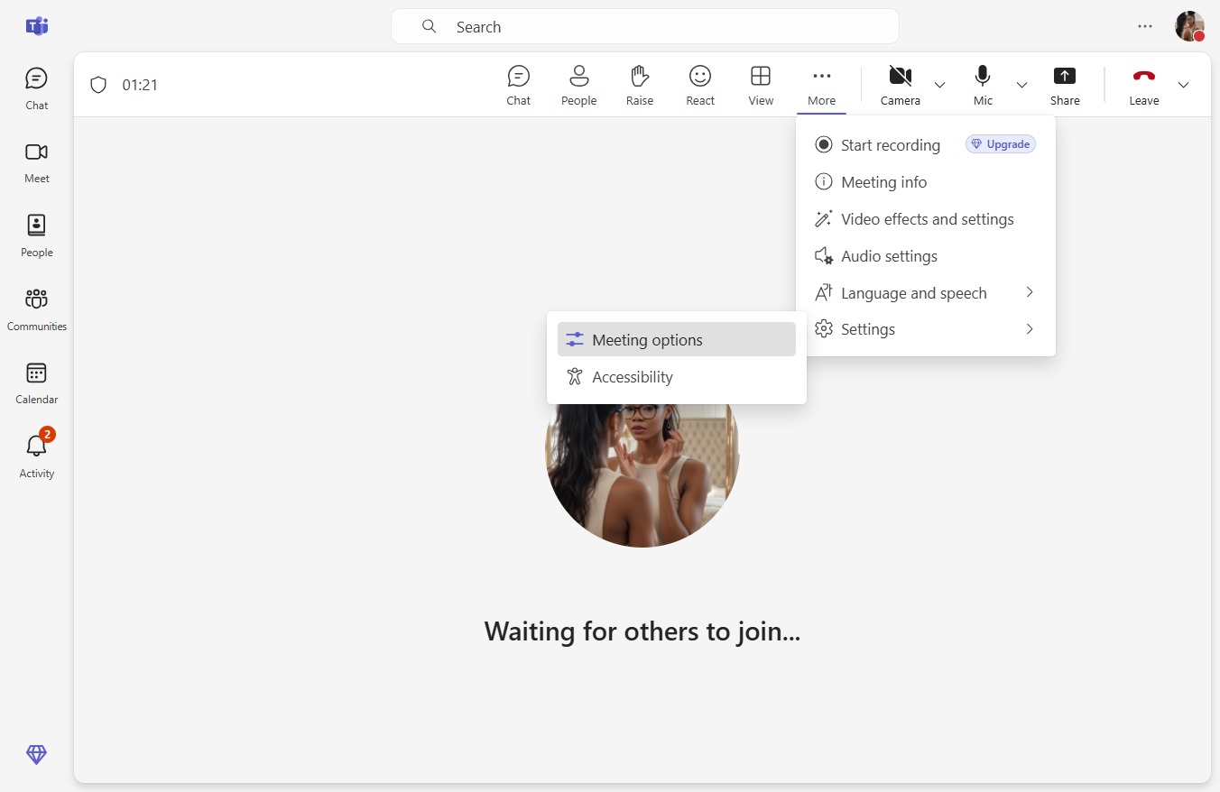 Click Meeting options