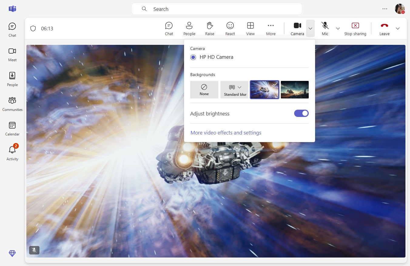 Click More video effects and settings