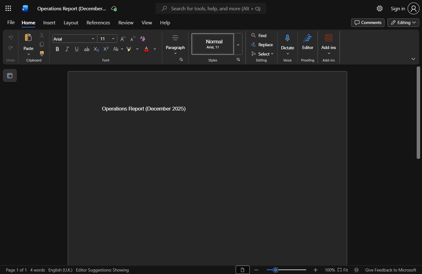 Click Operations Report (December 2025)