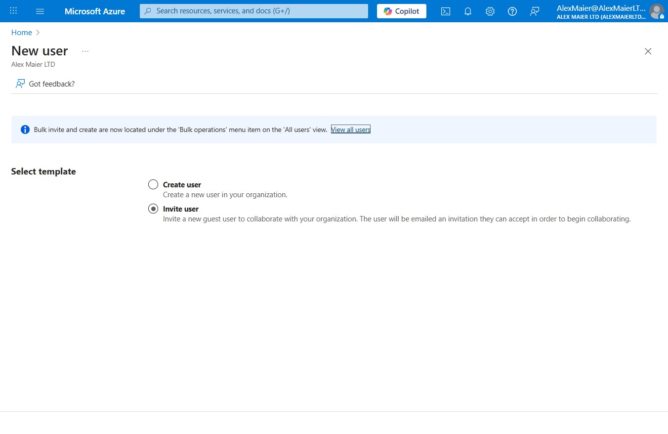 Click Invite user