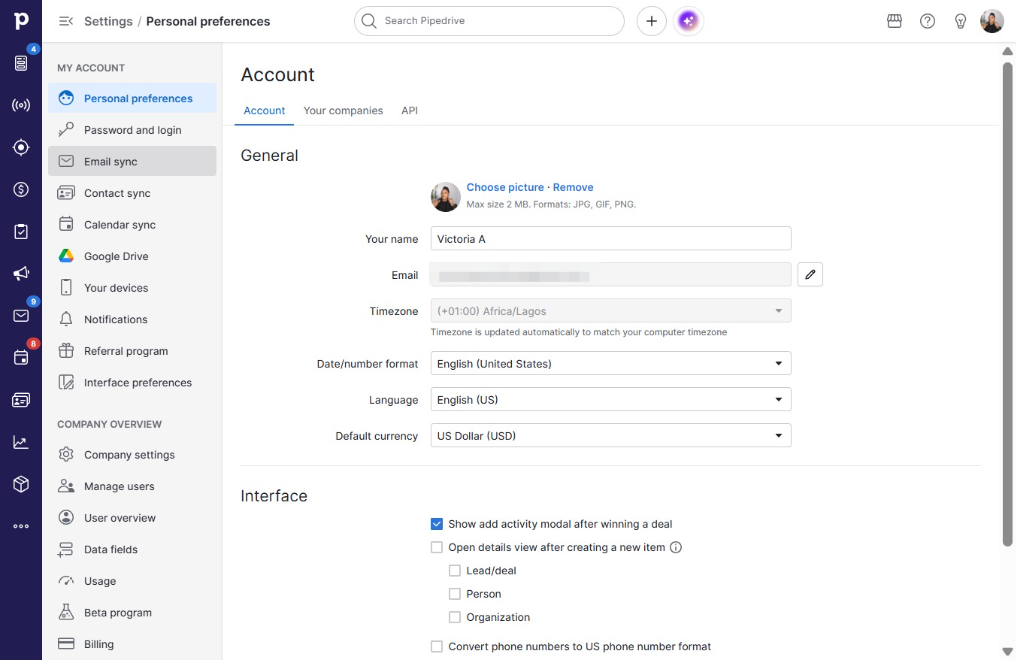 Click Email sync