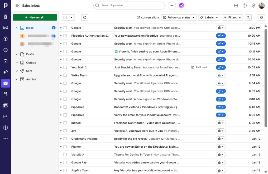 Click New email
