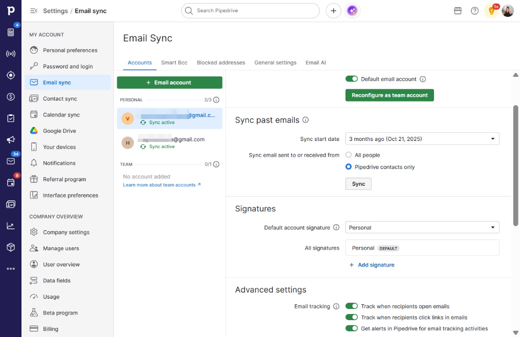 Click Sync