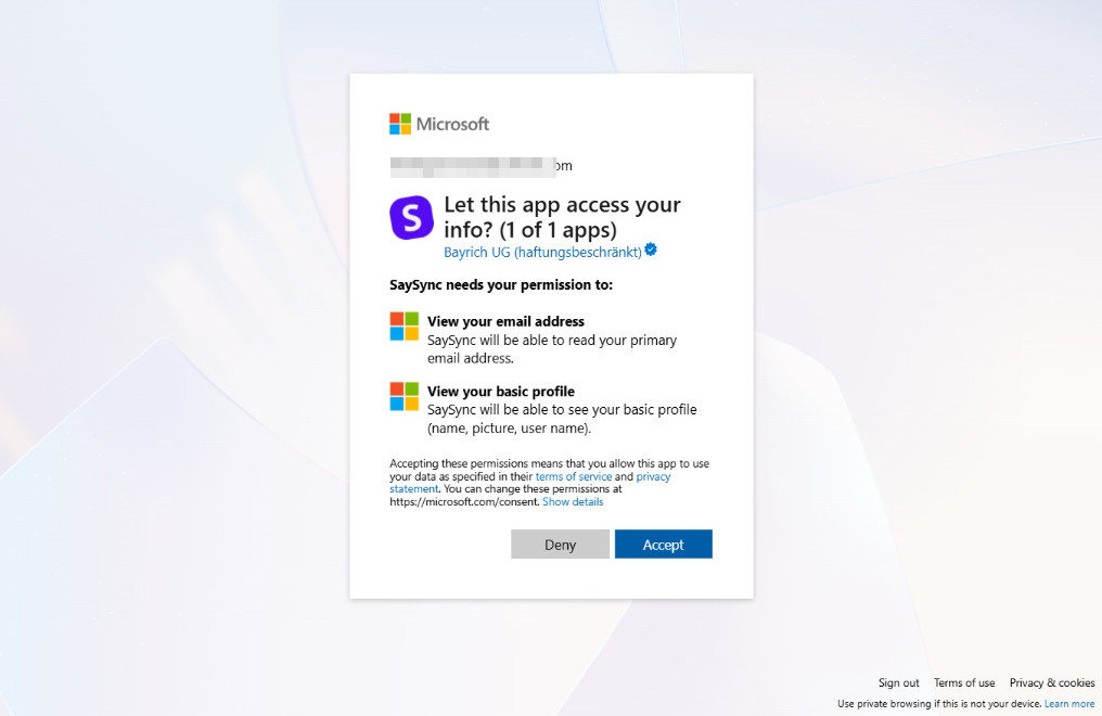 Click Accept