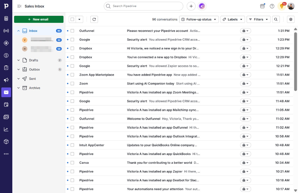 Click New email