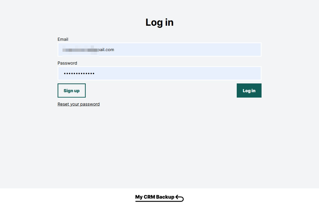 Click Sign up