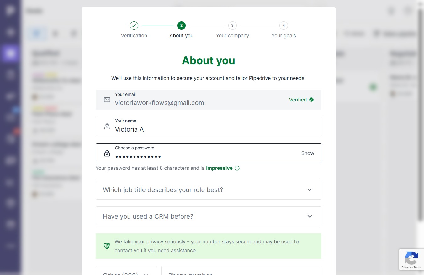 Click Which job title describes your role best?