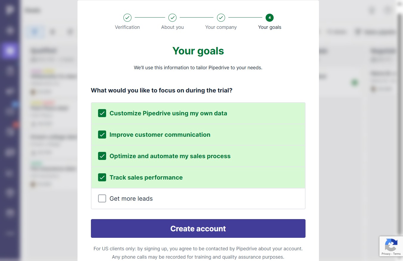 Click Create account