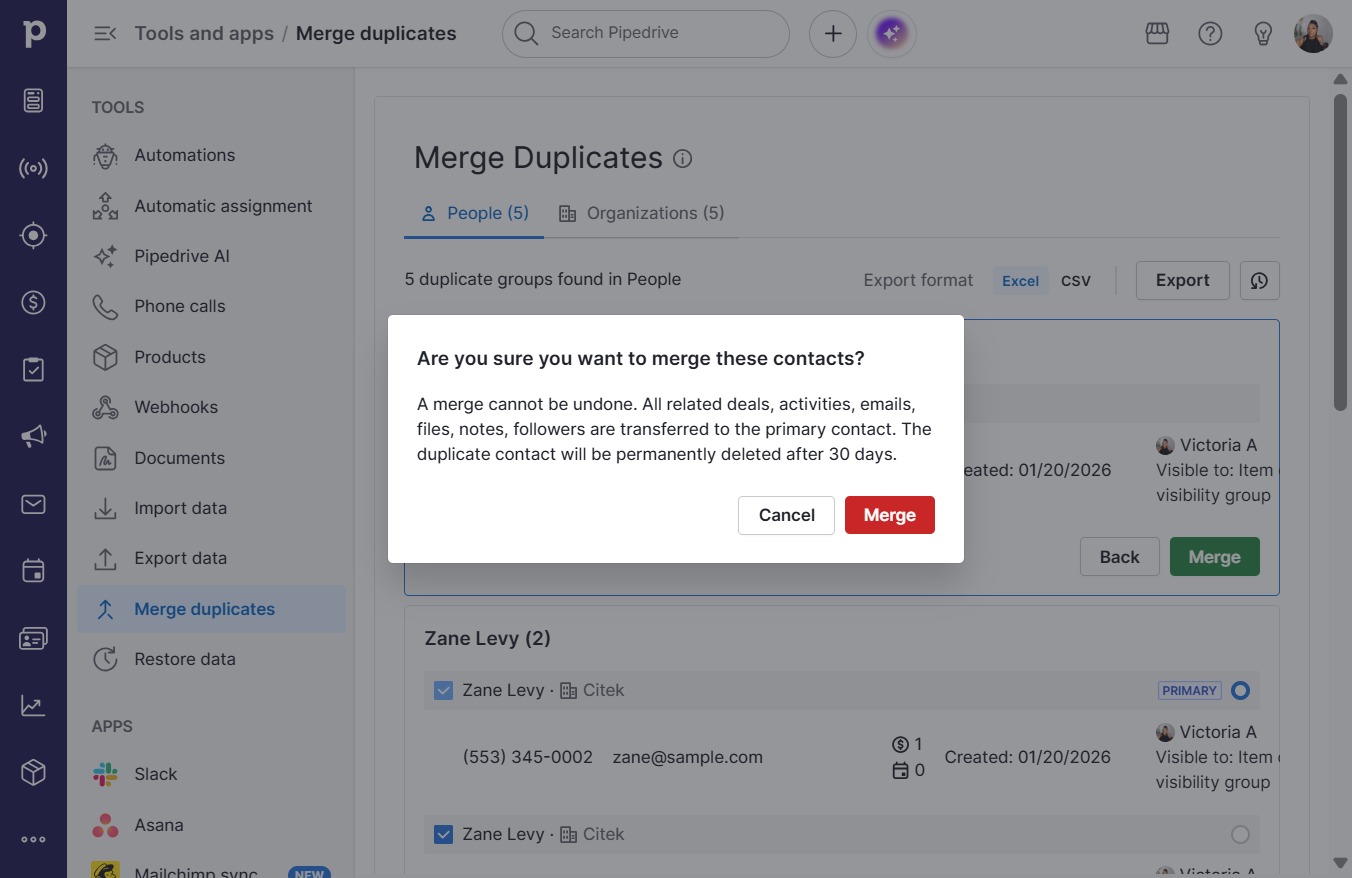 Click Merge