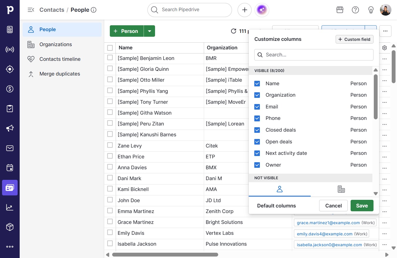Click Custom field