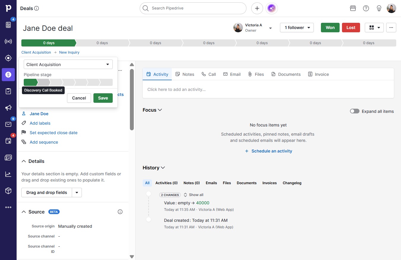 Click Discovery Call Booked