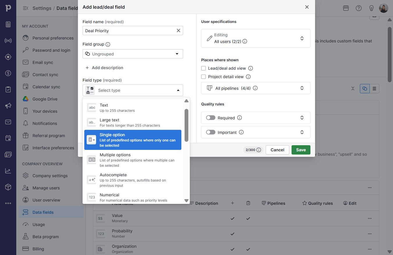 Click Single option
