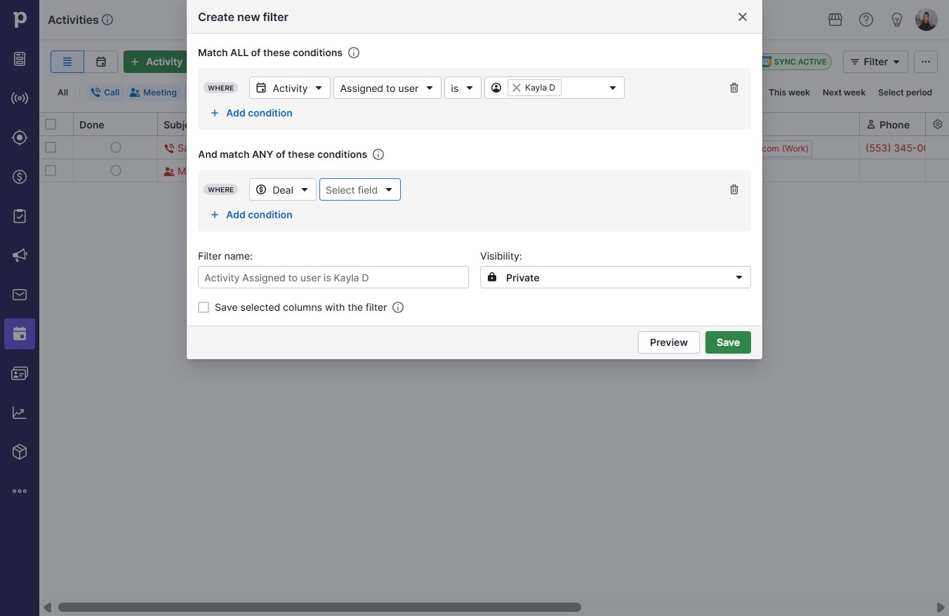 Click Select field