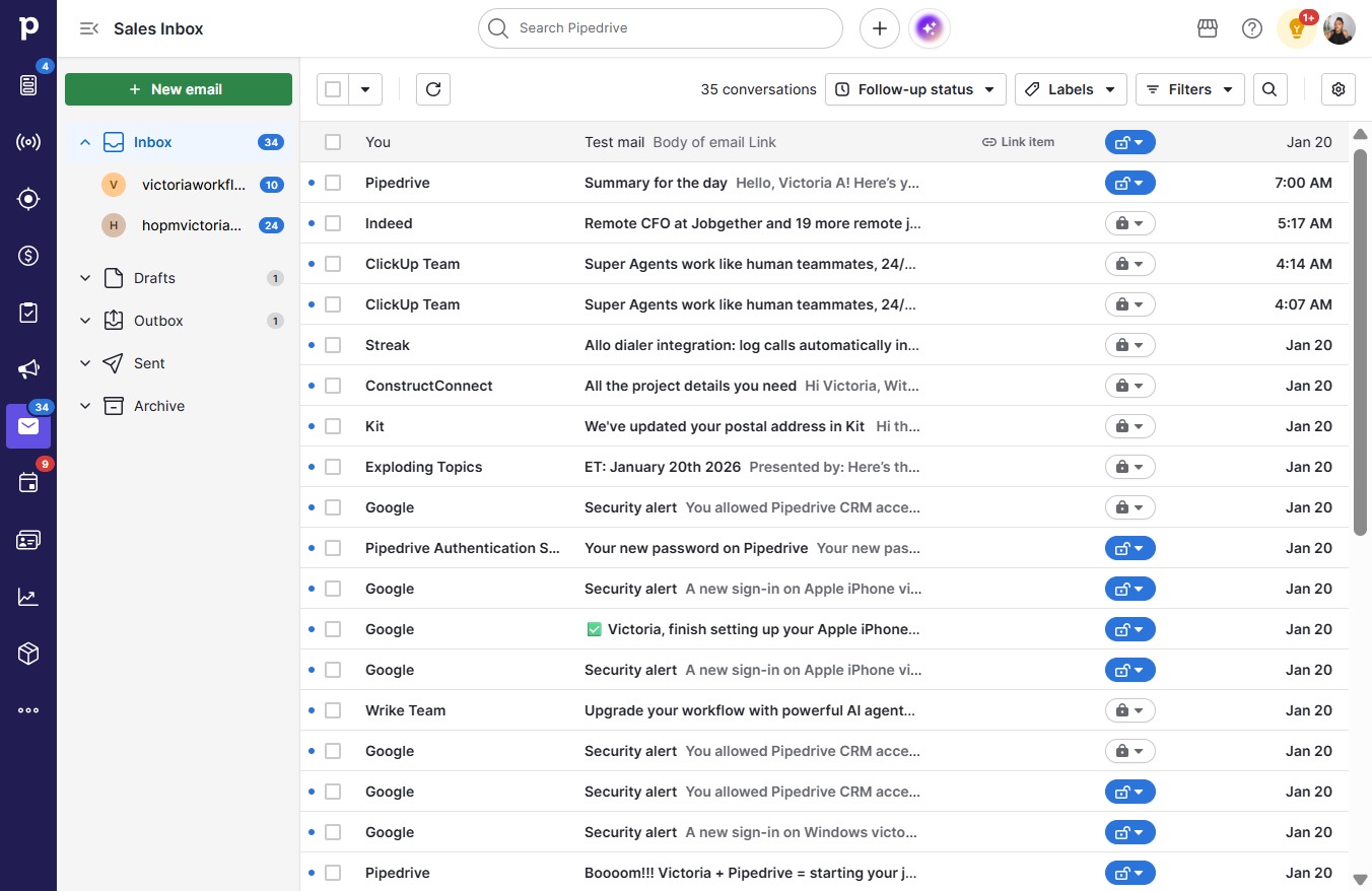 Click Body of email Link