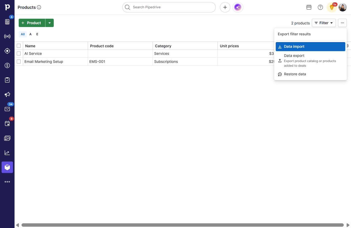 Click Data import