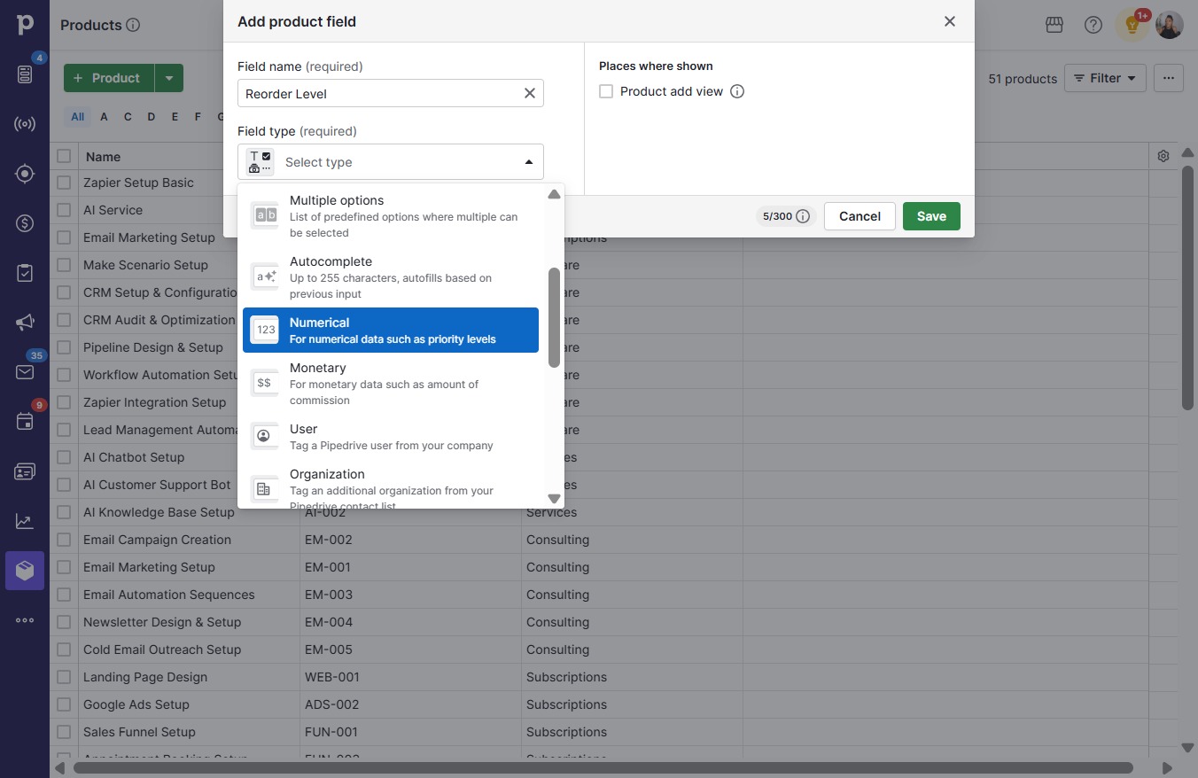Click For numerical data such as priority levels