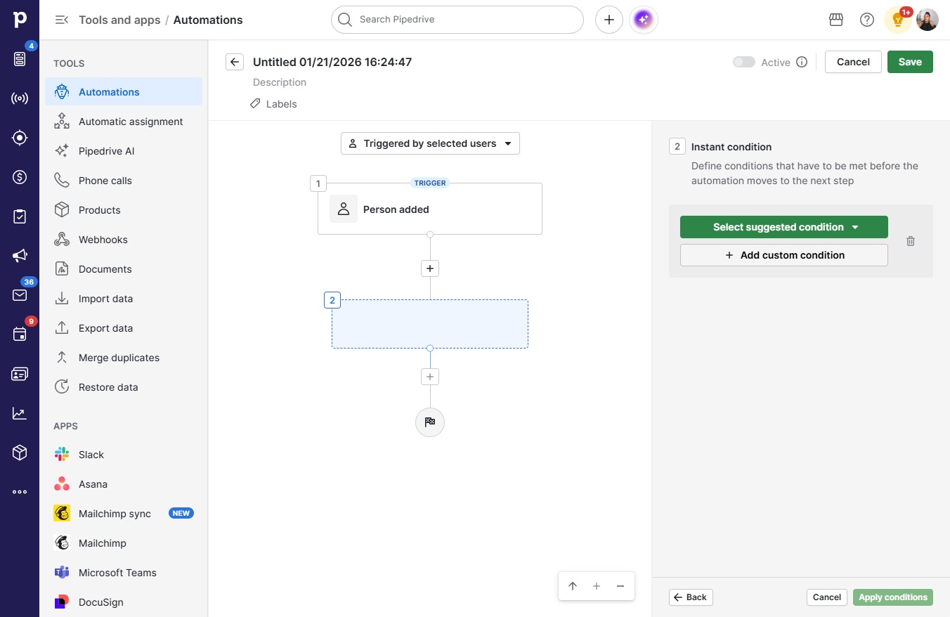 Click Add custom condition