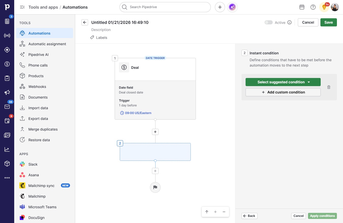 Click Add custom condition