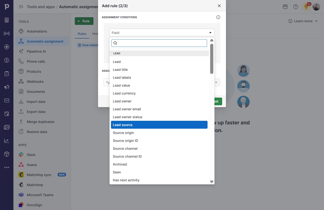 Click Lead source