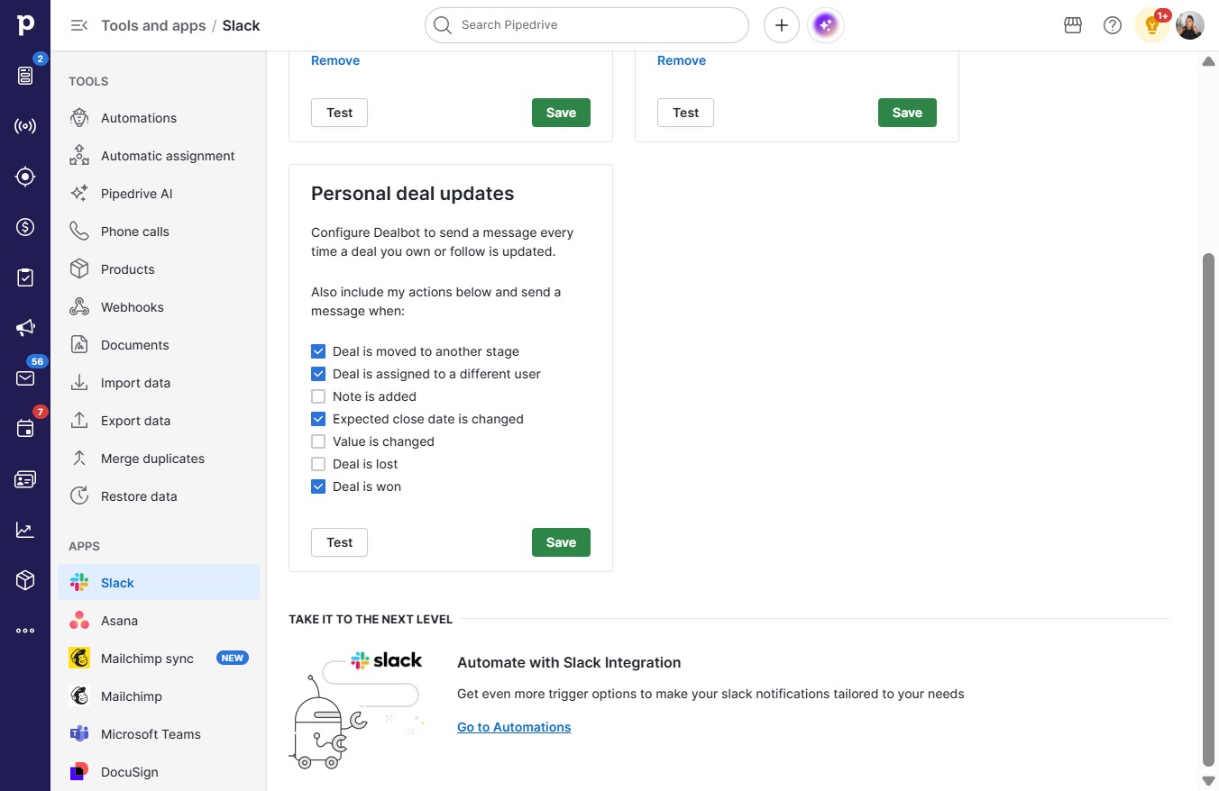Click Go to Automations