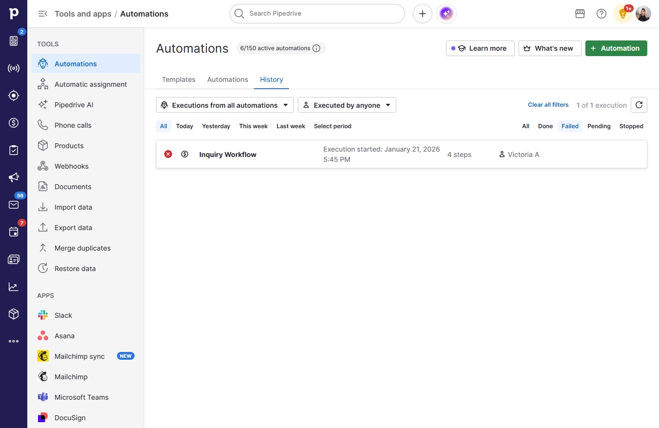 Click Inquiry Workflow