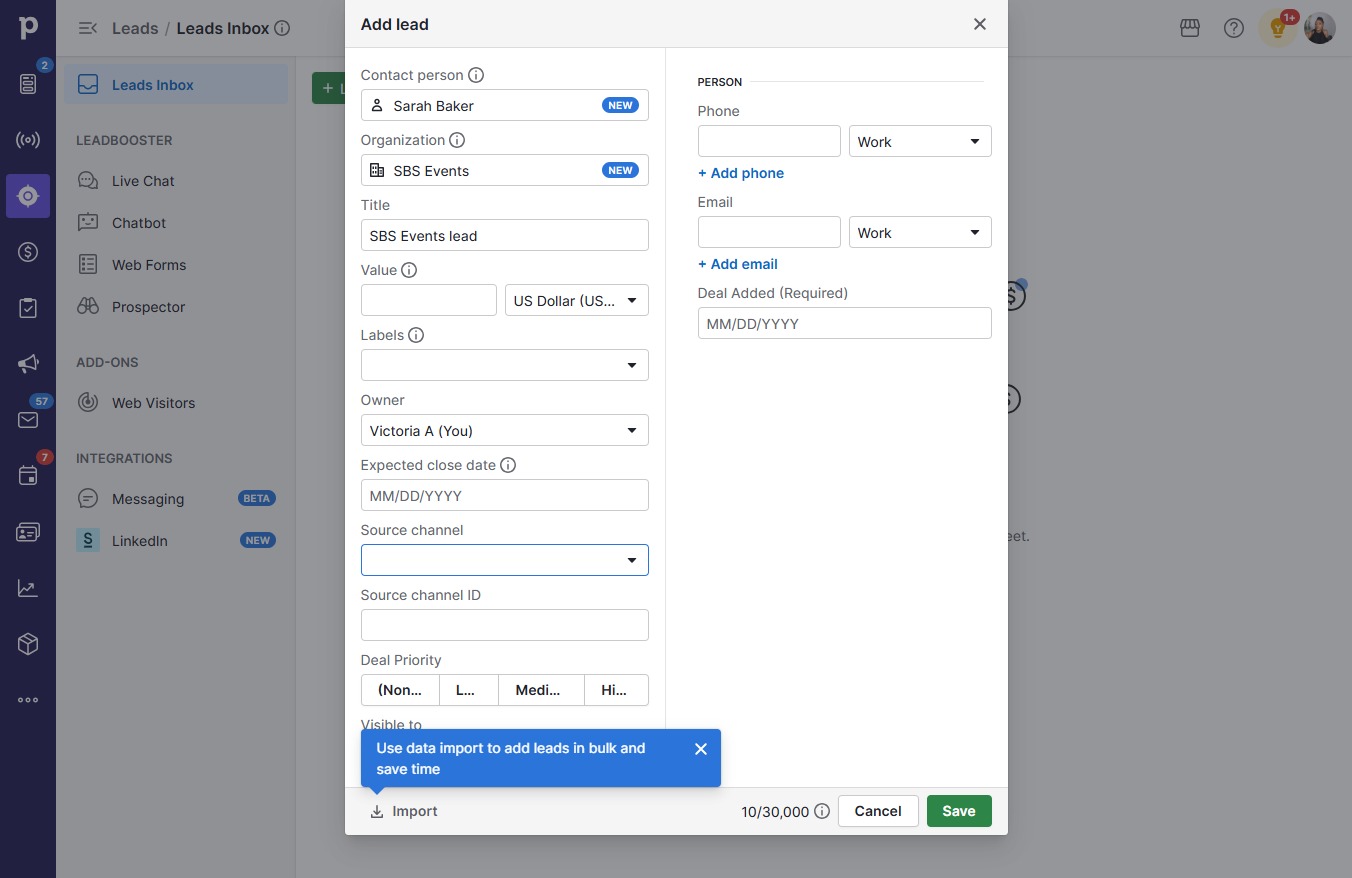 Click open menu
