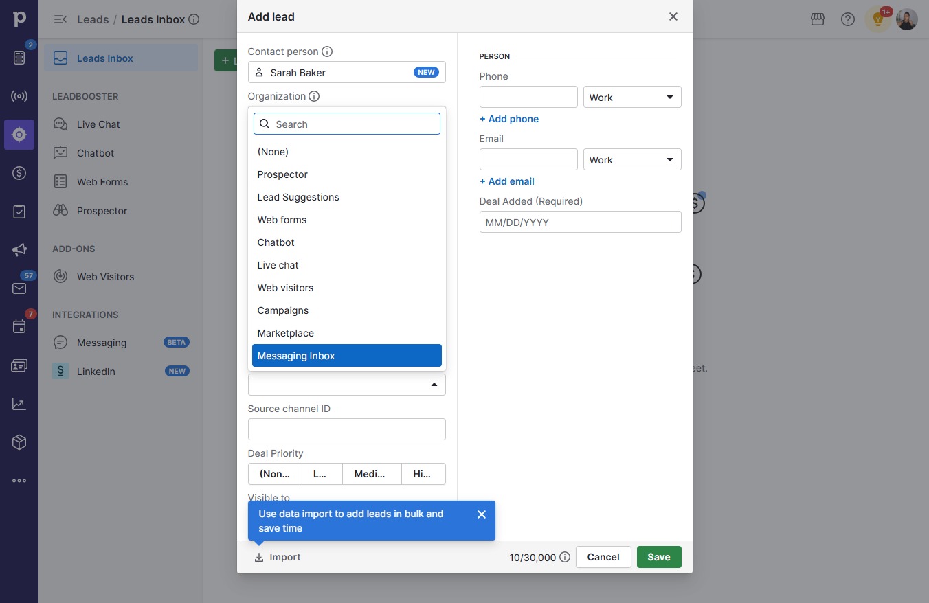 Click Messaging Inbox