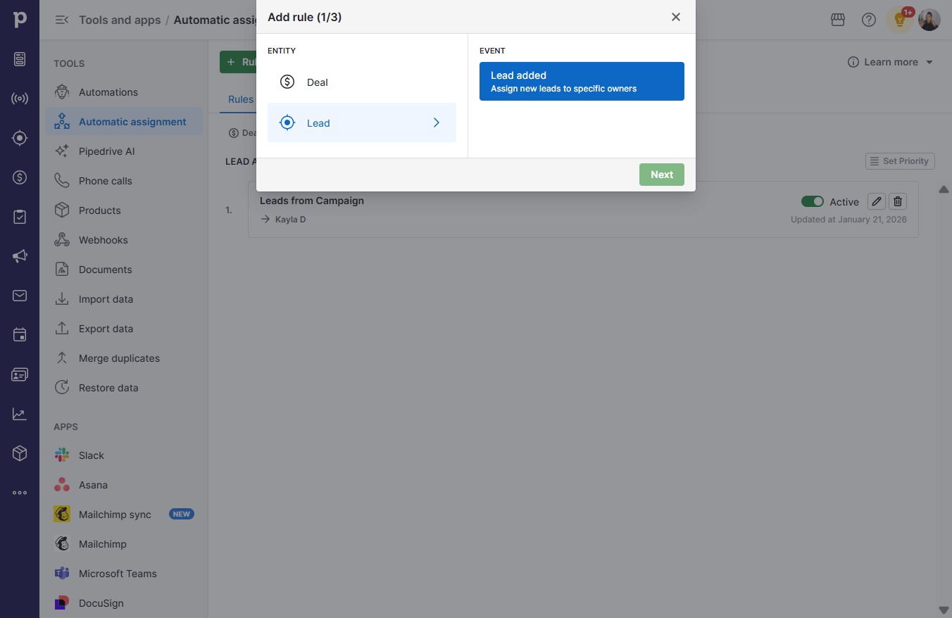 Click Lead added