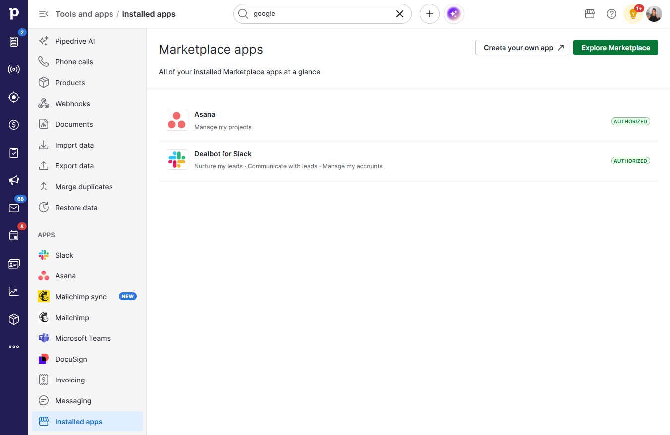 Click Explore Marketplace