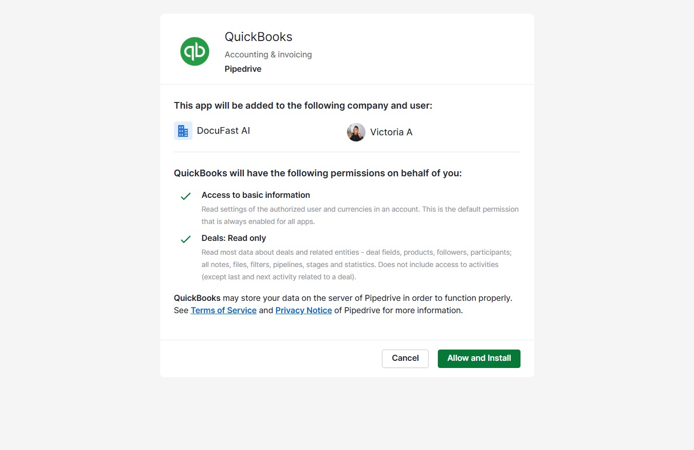 Click Allow and Install