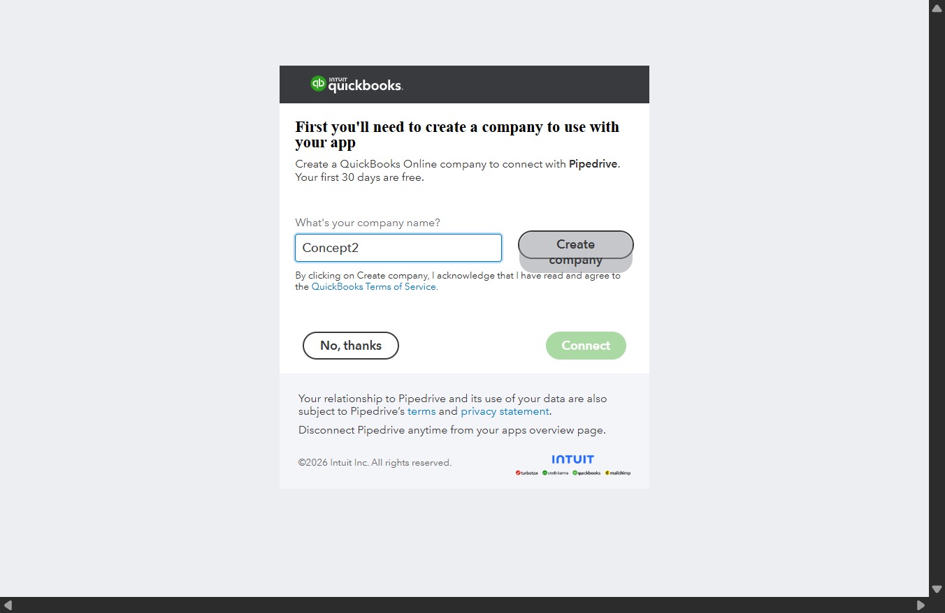 Click Create company
