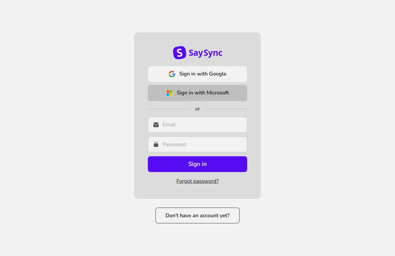 Click Sign in with Microsoft