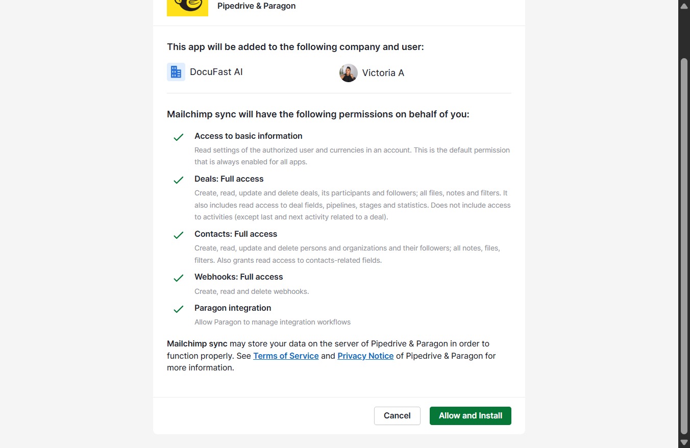 Click Allow and Install