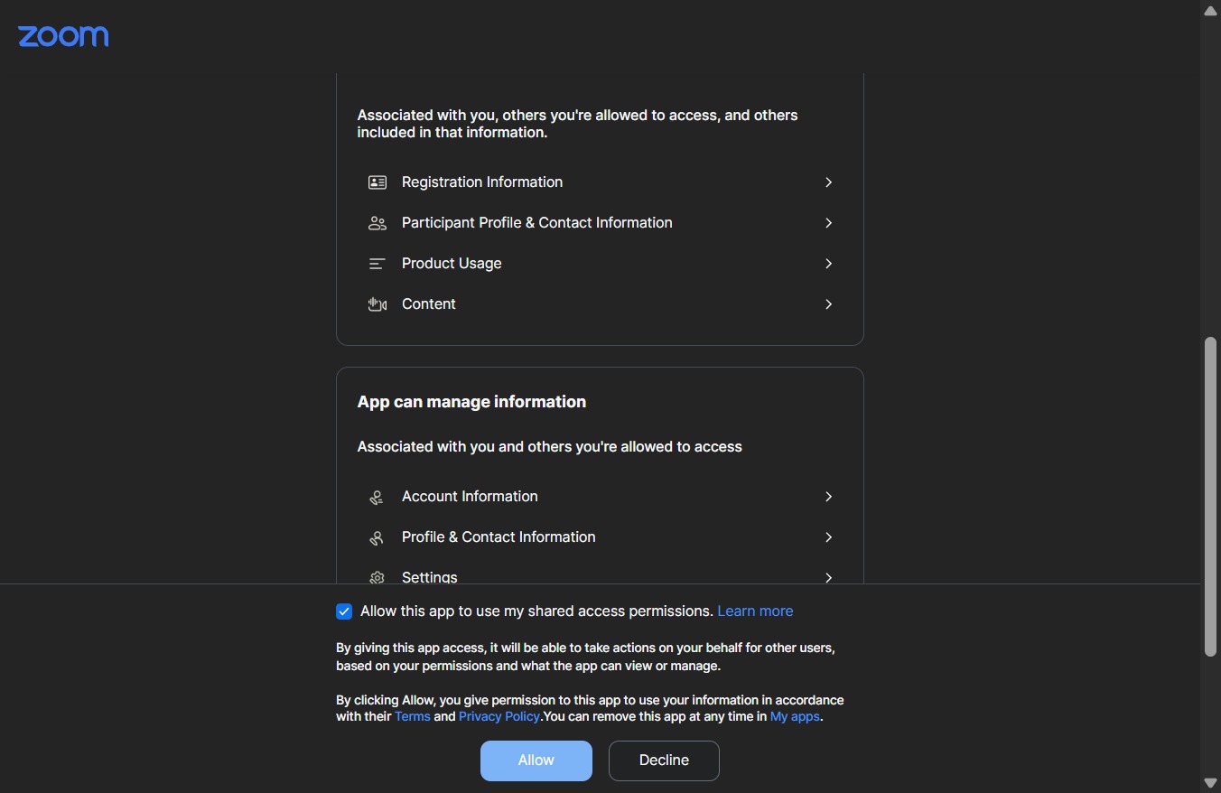 Click Allow