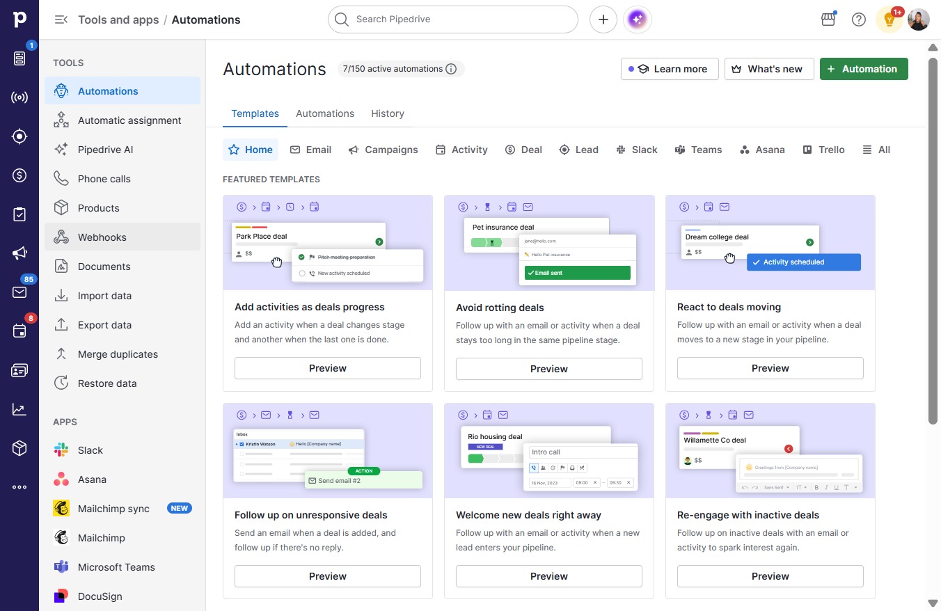 Click Webhooks
