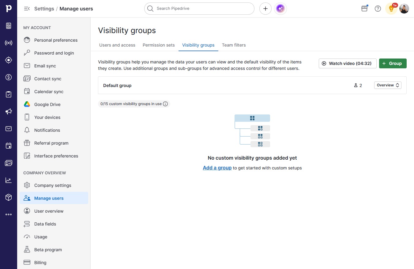 Click Add a group
