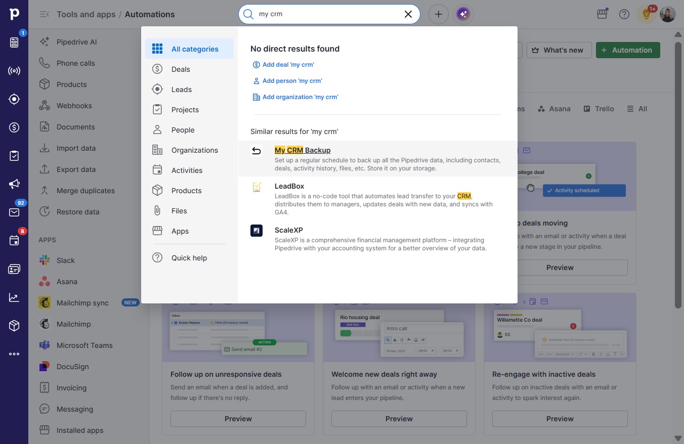 Click My CRM Backup