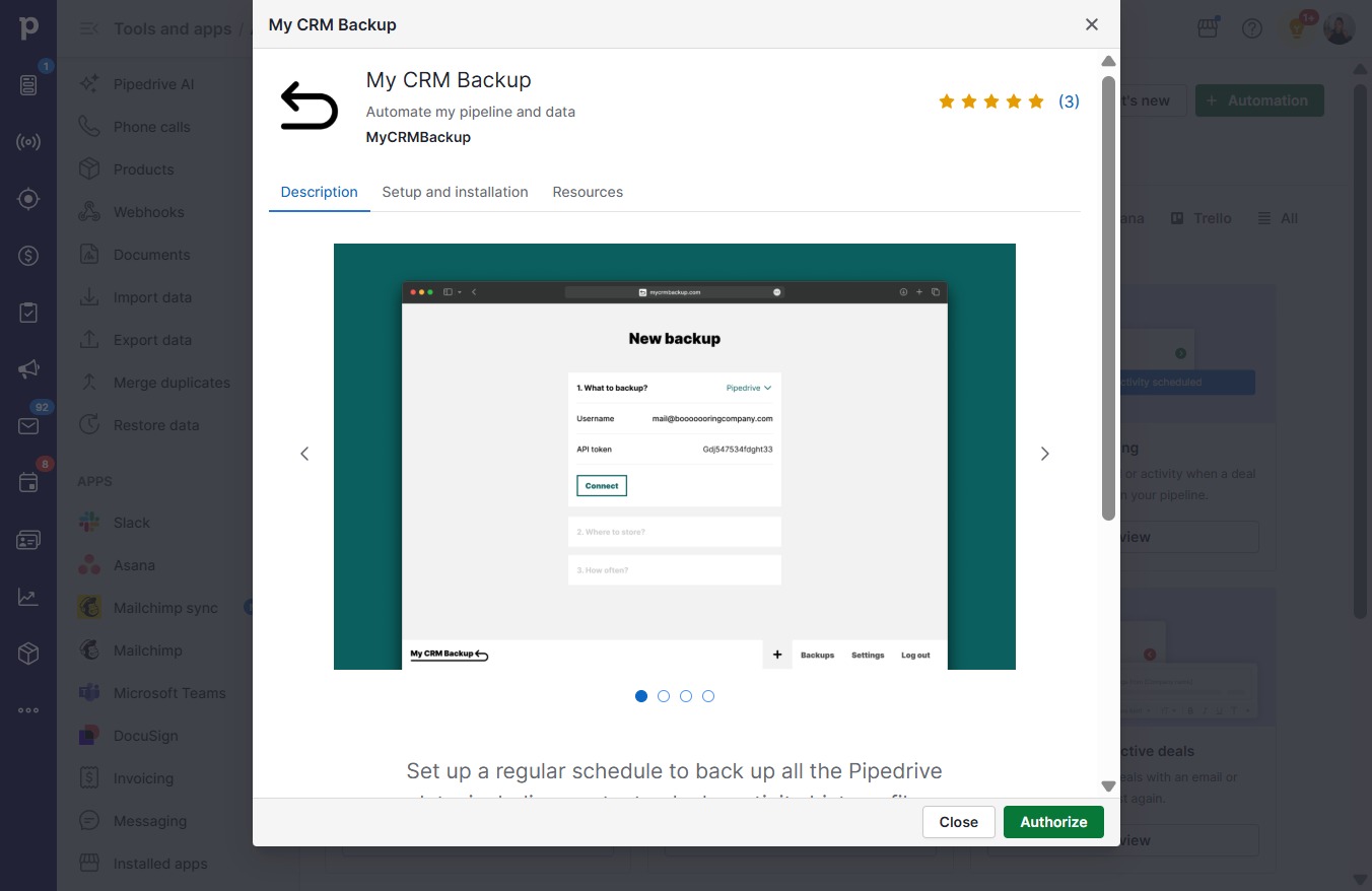 Click Authorize