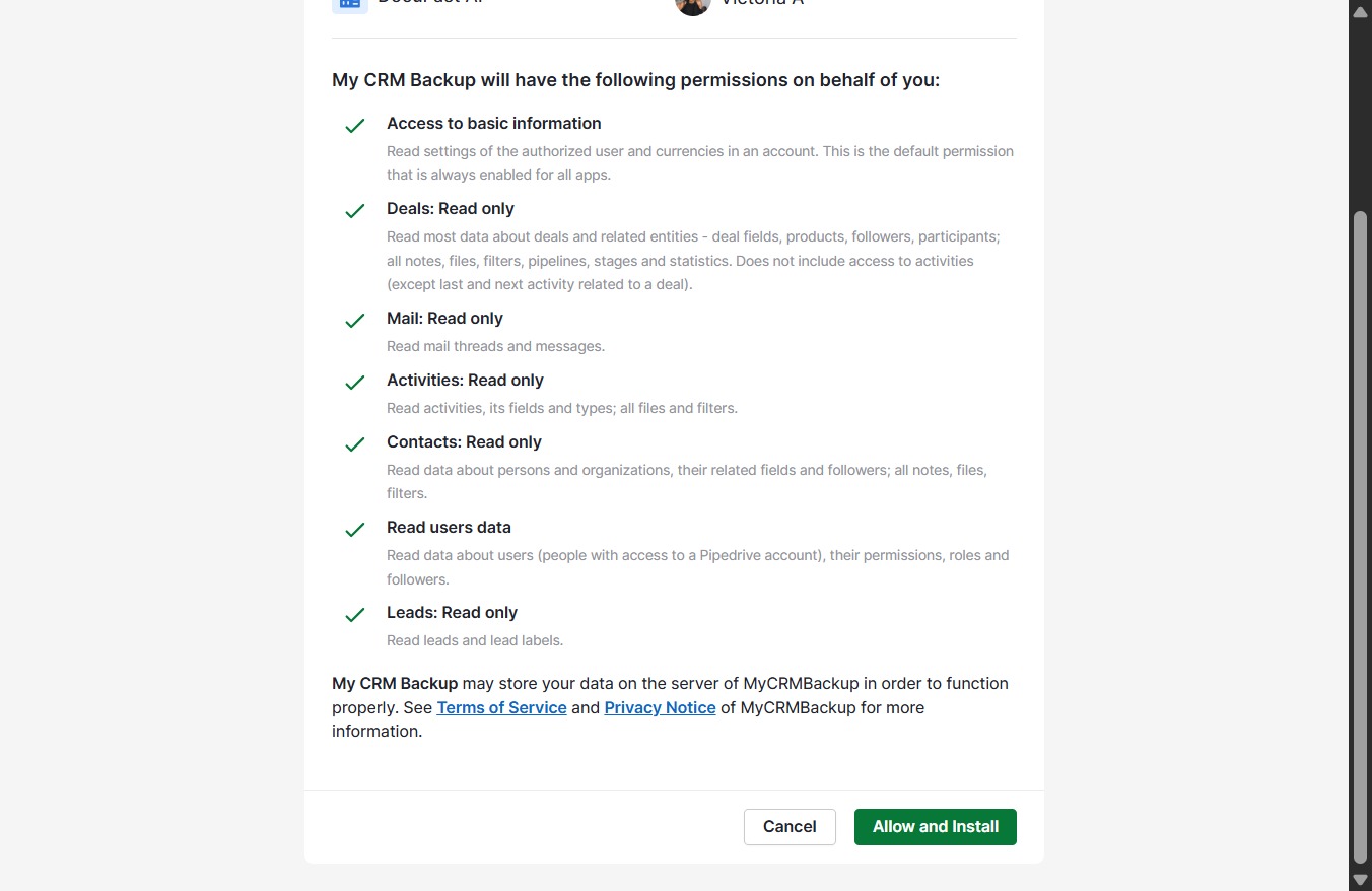 Click Allow and Install