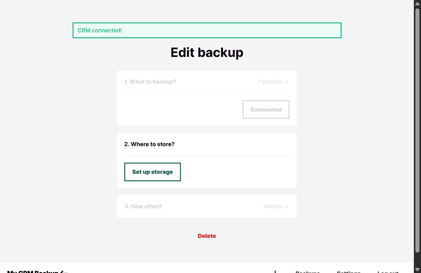 Click Set up storage