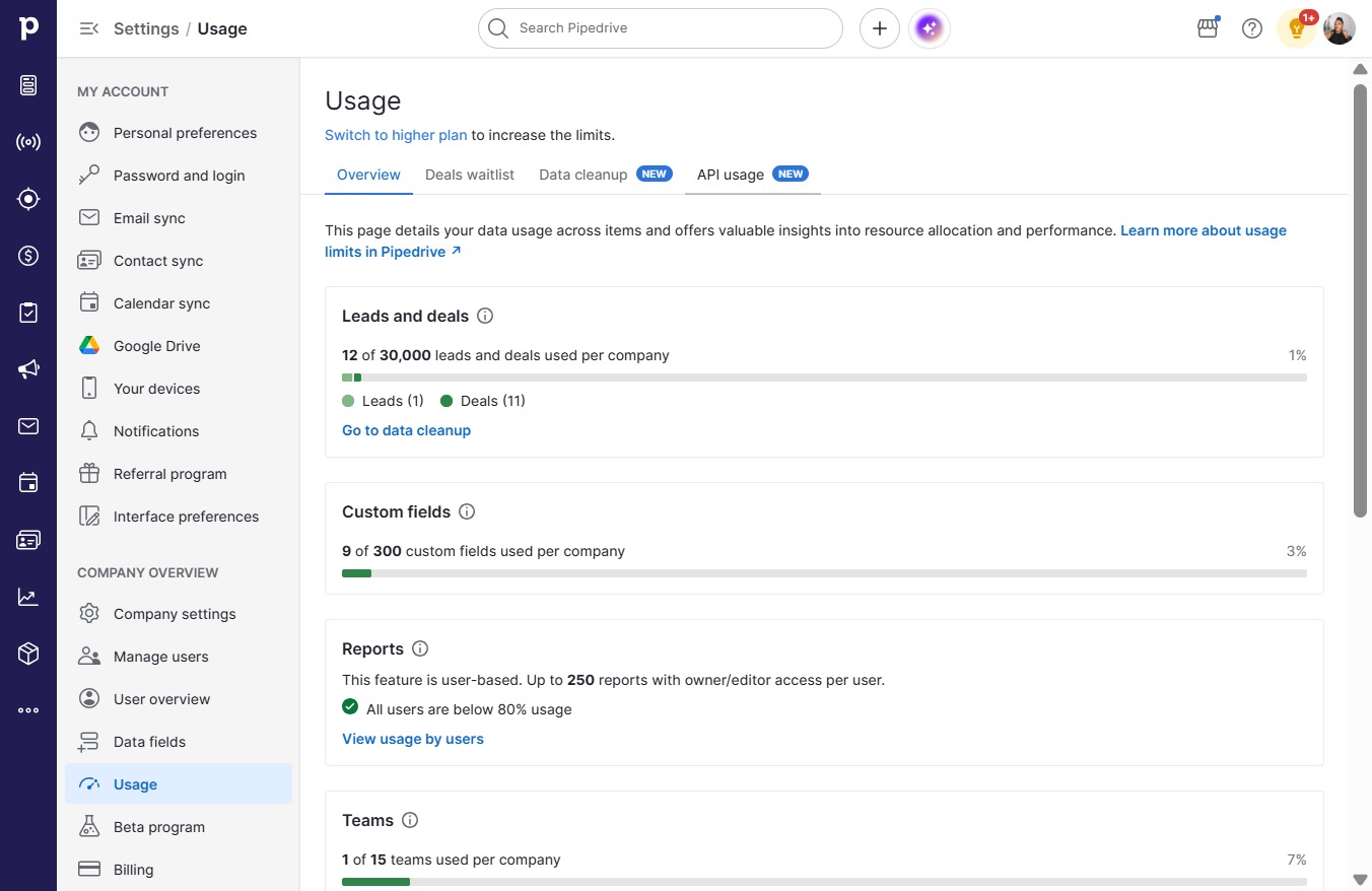 Click API usage
