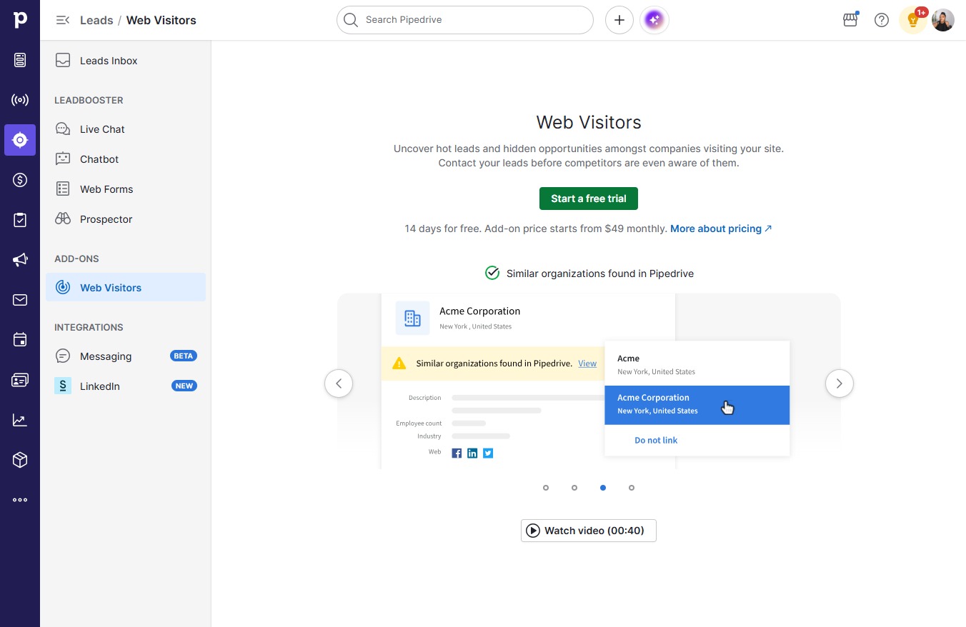 Click Start a free trial